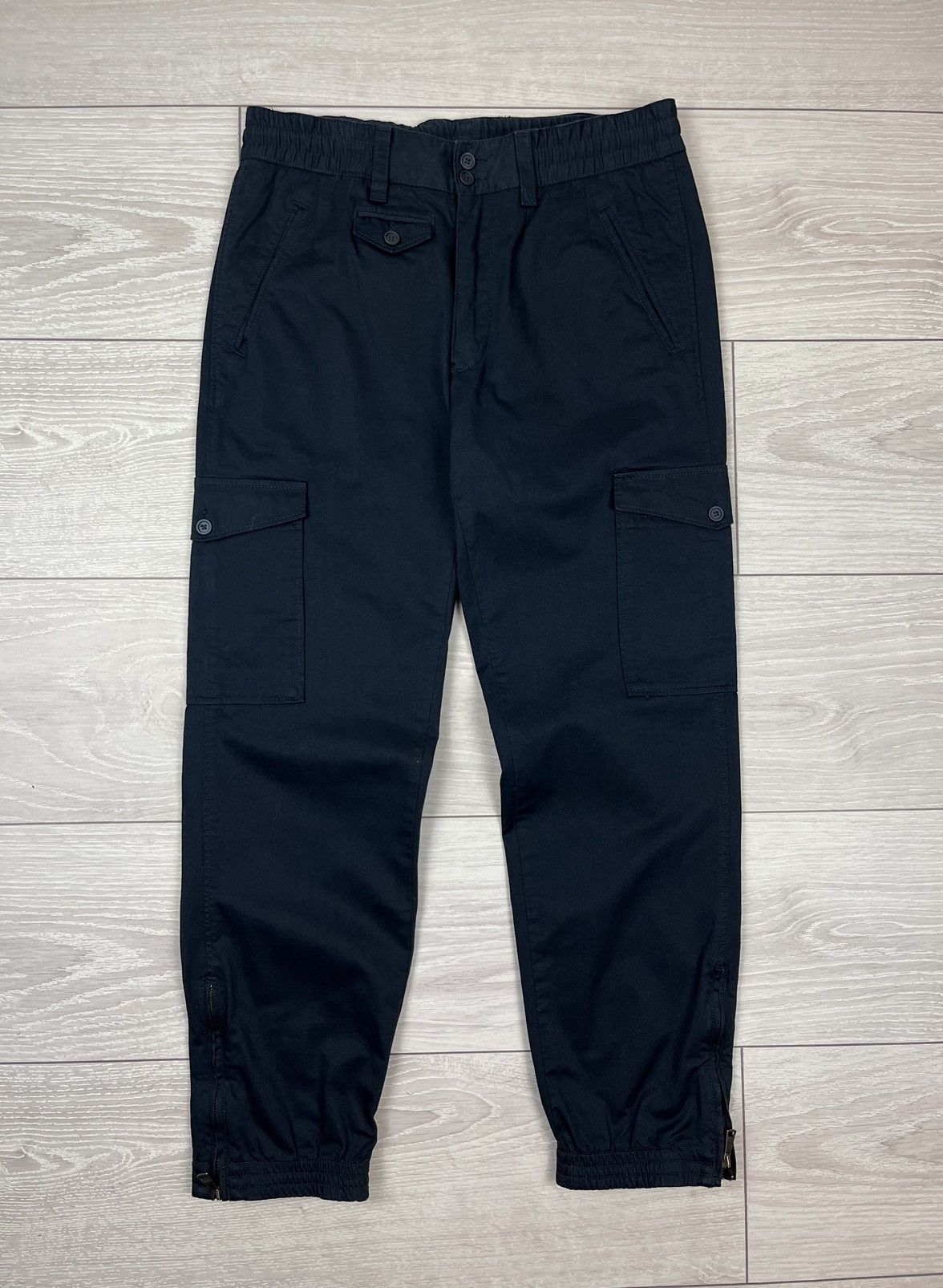 Dolce & Gabbana Dolce&Gabbana Blue Navy Cotton Cargo Pants Mens M Size Size US 32 / EU 48 - 1 Thumbnail