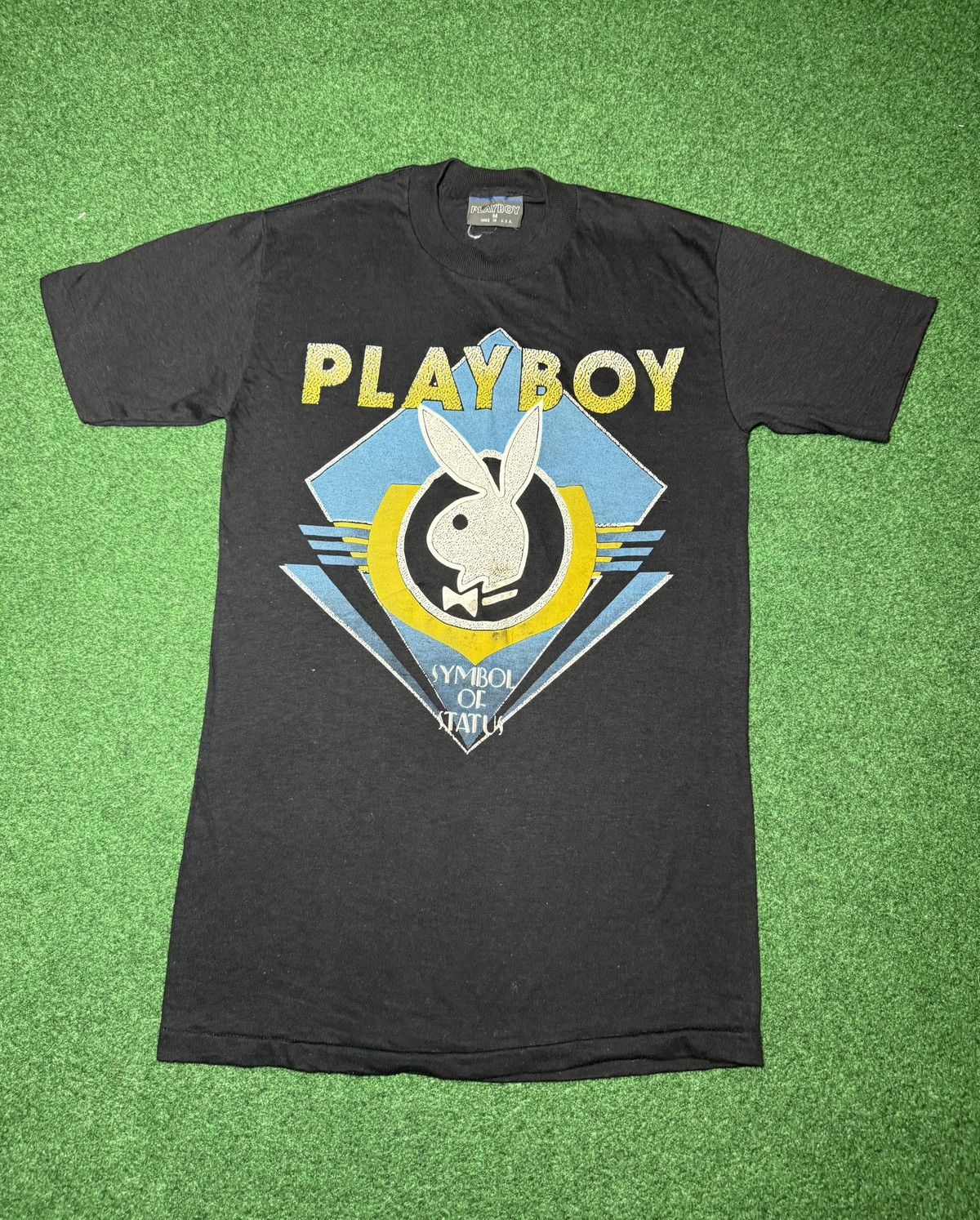 Playboy Vintage 70s Playboy RARE Symbol Of Status Bunny T Shirt Size US M / EU 48-50 / 2 - 1 Thumbnail