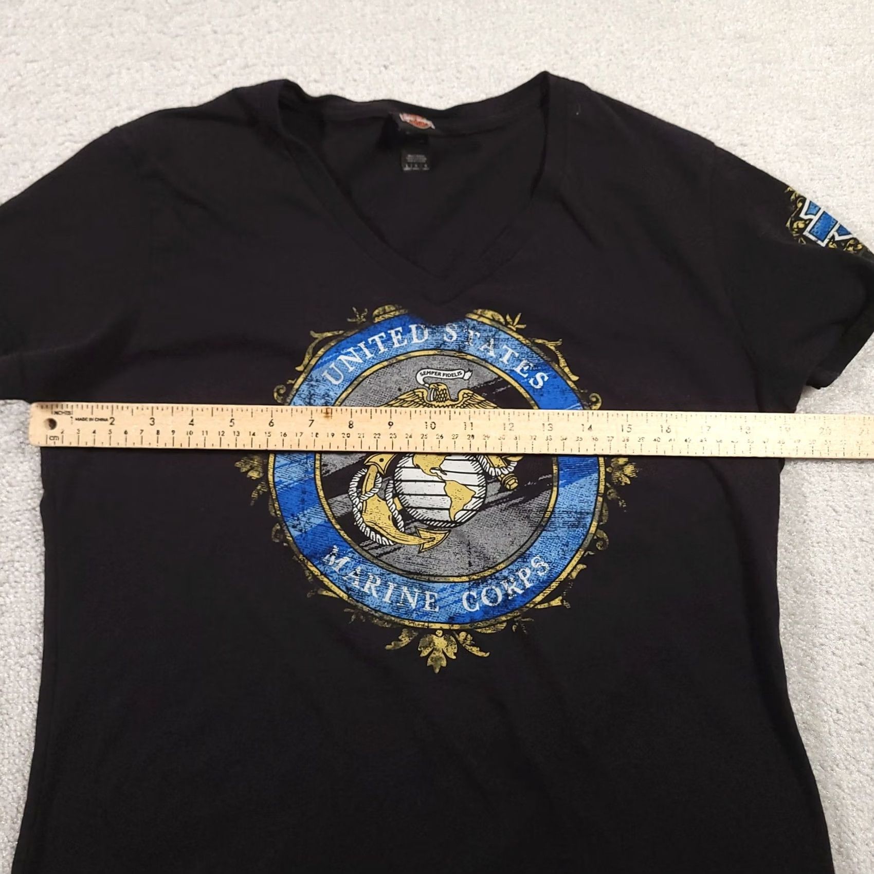 Harley Davidson Harley Davidson Shirt Women’s L Black Motorcycle Marines USMC Logo Tee Size L / US 10 / IT 46 - 3 Thumbnail