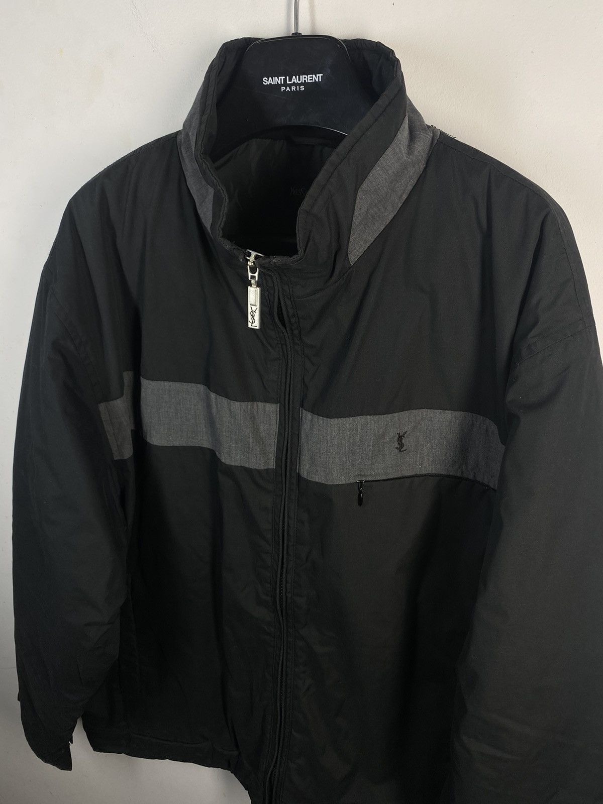 Yves Saint Laurent Warm YSL Jacket Black/Grey Autumn YSL Bomber Saint Laurent Size US XL / EU 56 / 4 - 14 Thumbnail