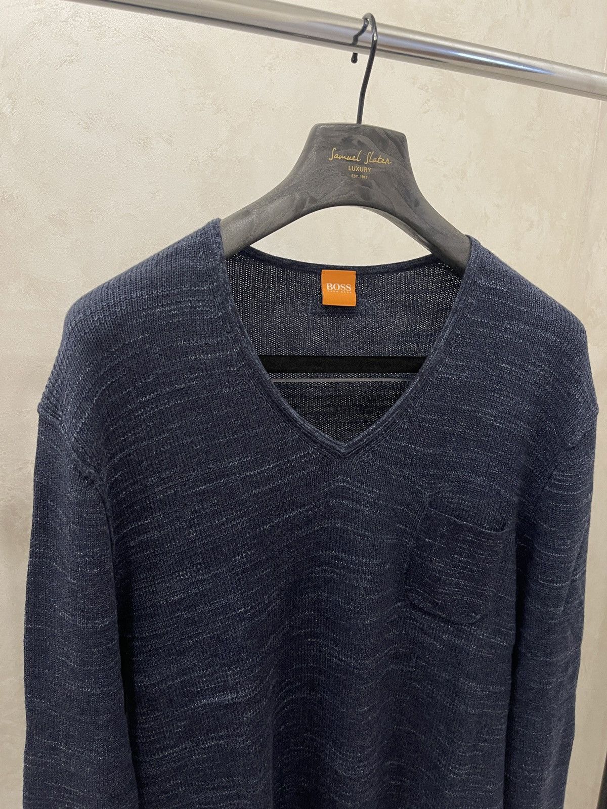 Hugo Boss Thin longsleeve sweater hugo boss blue jumper Size US XXL / EU 58 / 5 - 5 Thumbnail