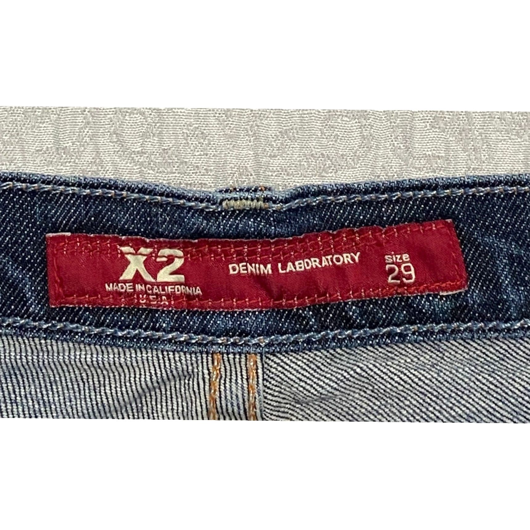 Express VINTAGE Express Jeans Women 29 Blue Denim Straight Slim Mid Rise 5-Pocket Button Zip USA Made Size 29" - 5 Thumbnail