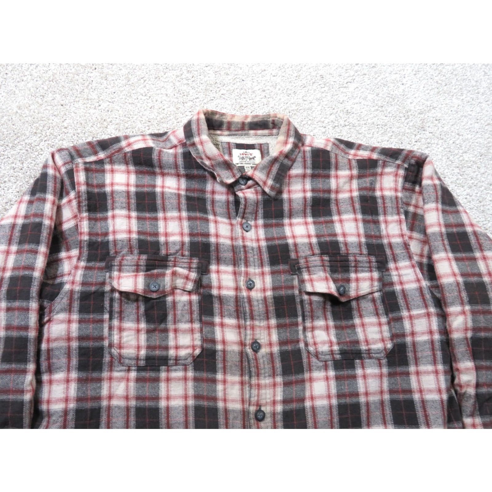 Levi's VINTAGE Levis Two Horse Brand Fleece Lined Flannel Shirt Jacket Mens XXL Plaid Size US XXL / EU 58 / 5 - 3 Thumbnail