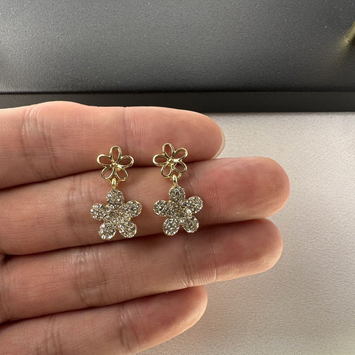 Other CZ Flower Dangle Drop Earrings for Women Size ONE SIZE - 5 Thumbnail