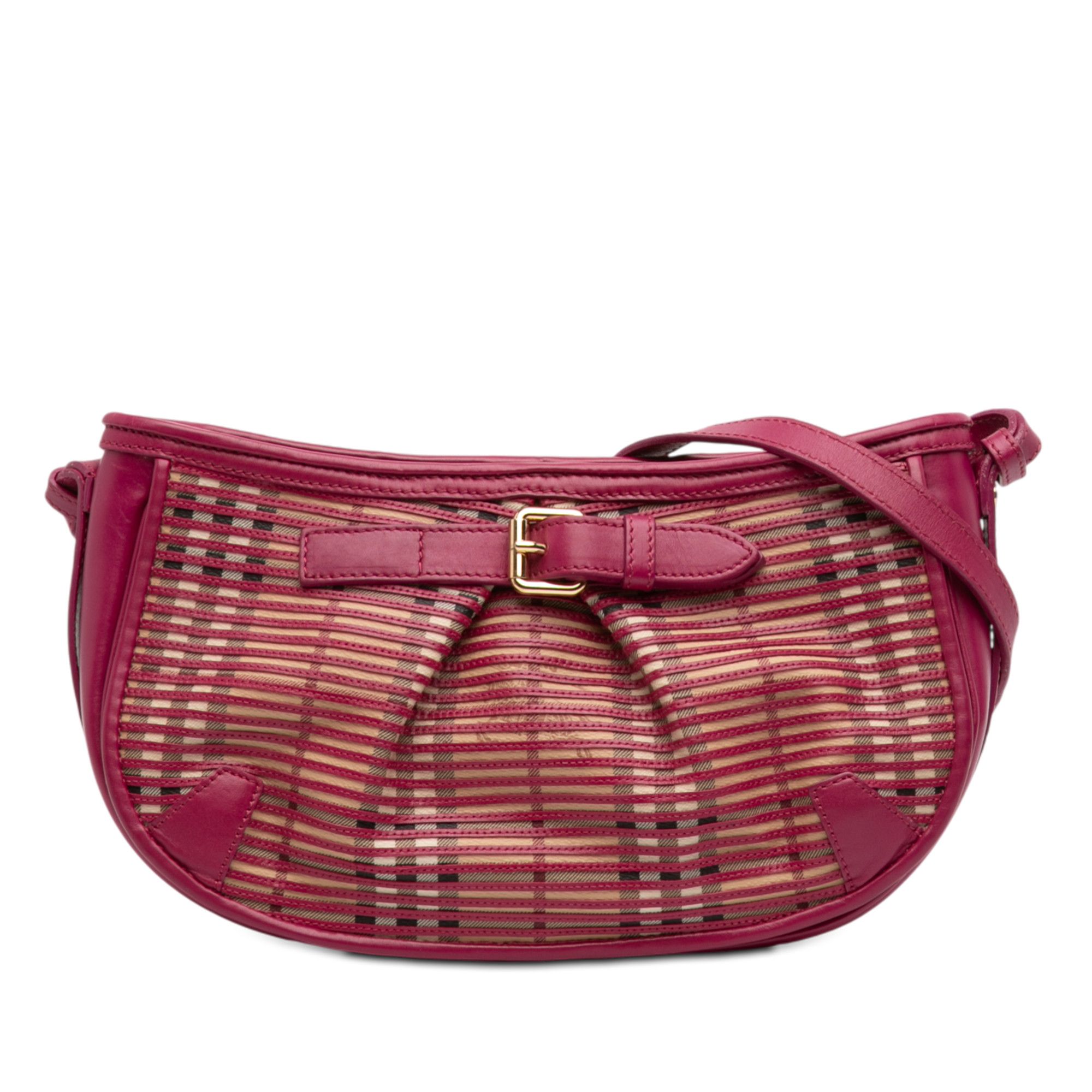 Burberry Burberry Haymarket Check Stripes Coated Canvas Crossbody Size ONE SIZE - 1 Thumbnail