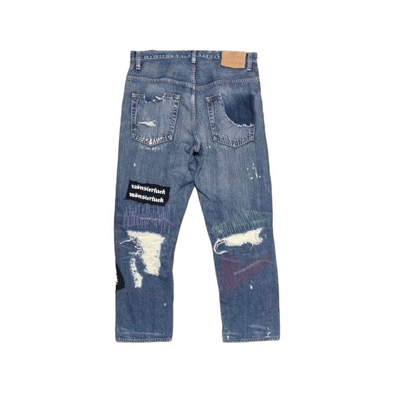 If Six Was Nine Vintage RNA SLANG Punk Jeans Distressed Style Size US 32 / EU 48 - 5 Thumbnail