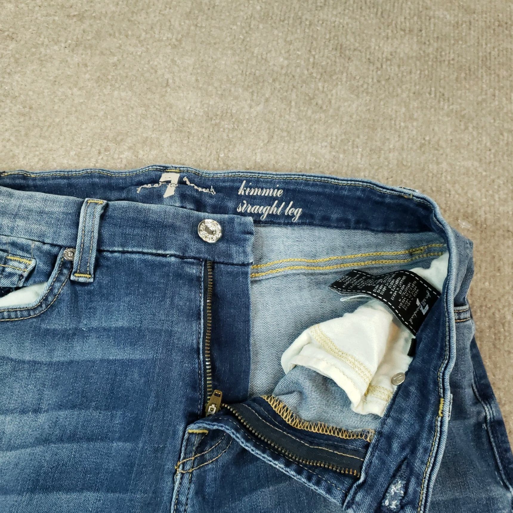 7 For All Mankind 7 for all Mankind Jeans Womens Size 32 Blue Kimmie Straight Leg Stretch Faded Size 28" / US 6 / IT 42 - 6 Thumbnail