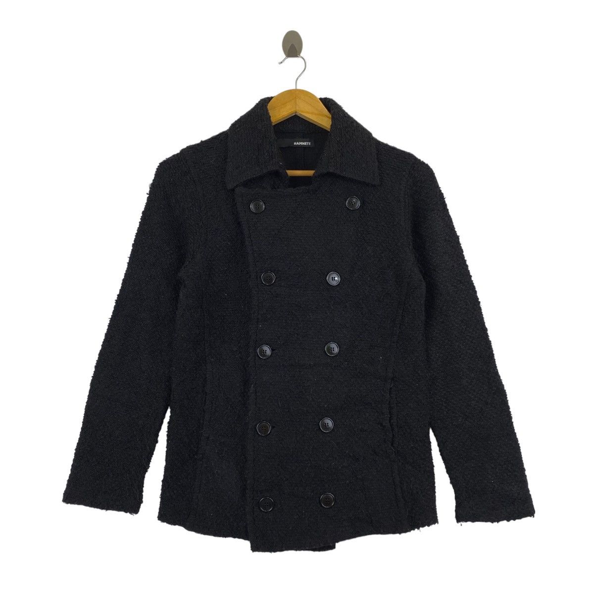 Katharine Hamnett London × Vintage Vintage KATHARINE HAMNETT Wool Black Coat Size XS / US 0-2 / IT 36-38 - 1 Thumbnail