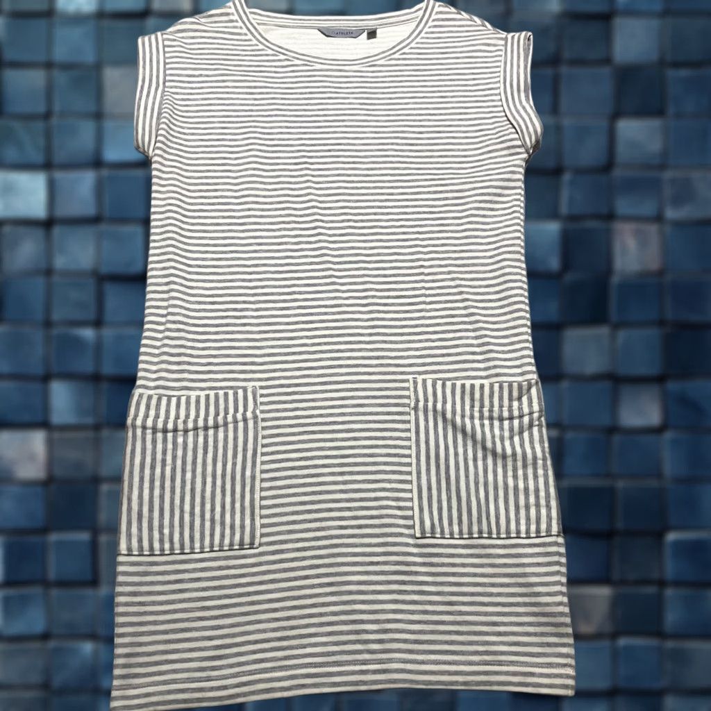 Athleta NWT Athleta Womens 2XS Sweatshirt Dress Gray Striped Ease Up French Terry New Shirt Womens 2XS Gray Striped Sweatshirt Dress Athleta NWT Size XXS / US 00 / IT 34 - 1 Thumbnail