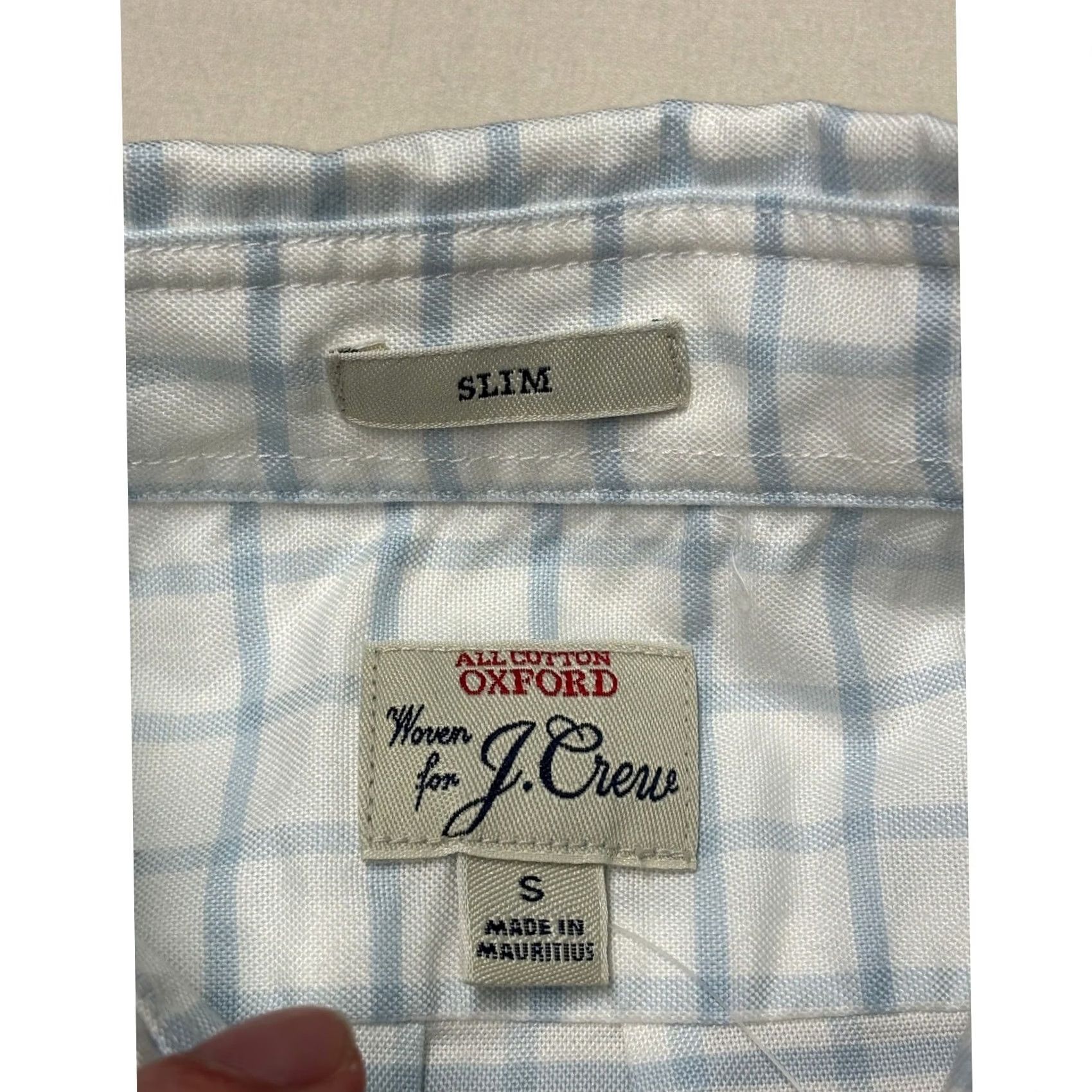 J.Crew NWT J.Crew Shirt Mens Small Blue White Oxford Slim Fit Windowpane Check J1032 Size US S / EU 44-46 / 1 - 4 Thumbnail