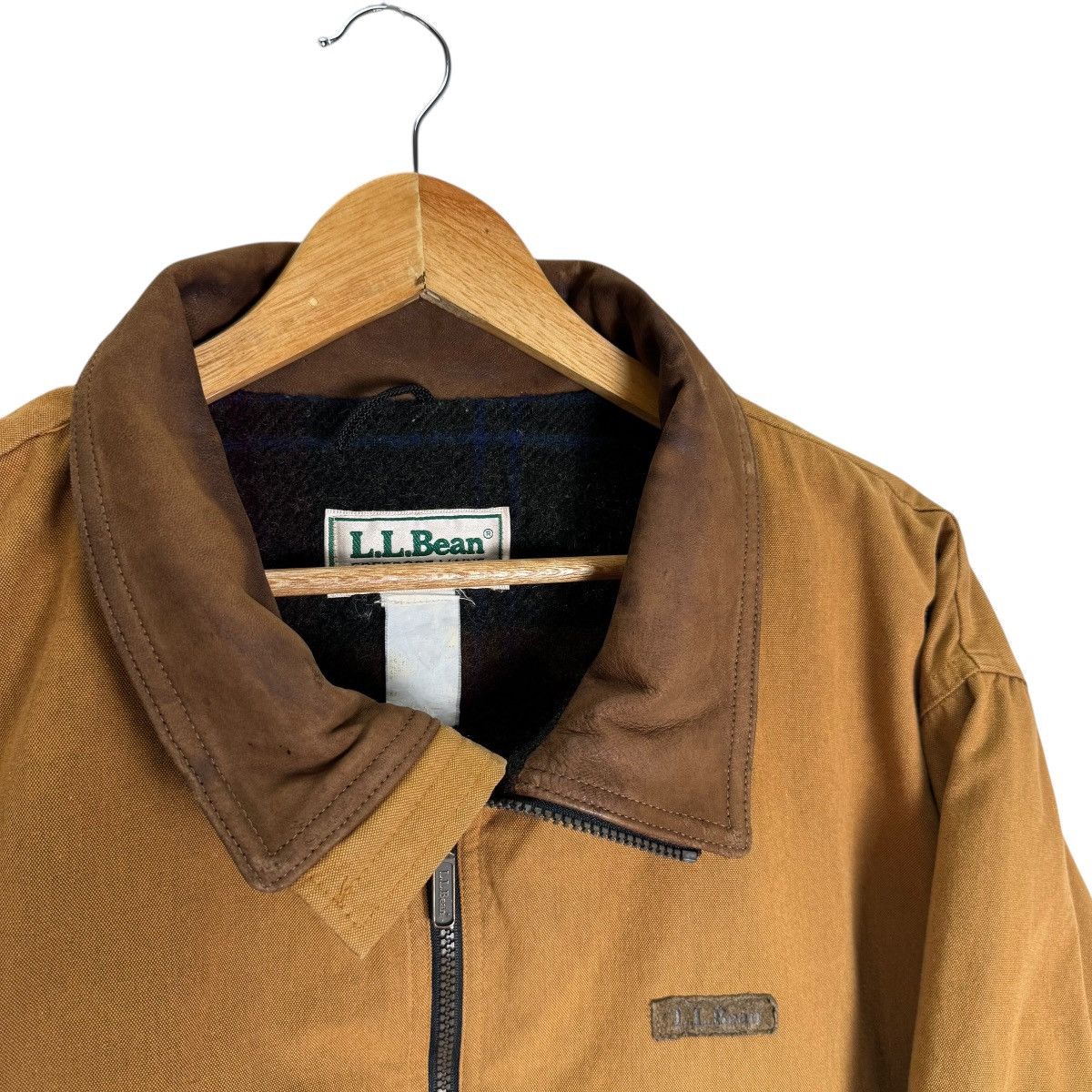 L.L. Bean ☀️LL BEAN LEATHER COLLAR CHORE JACKET Size US XL / EU 56 / 4 - 6 Thumbnail