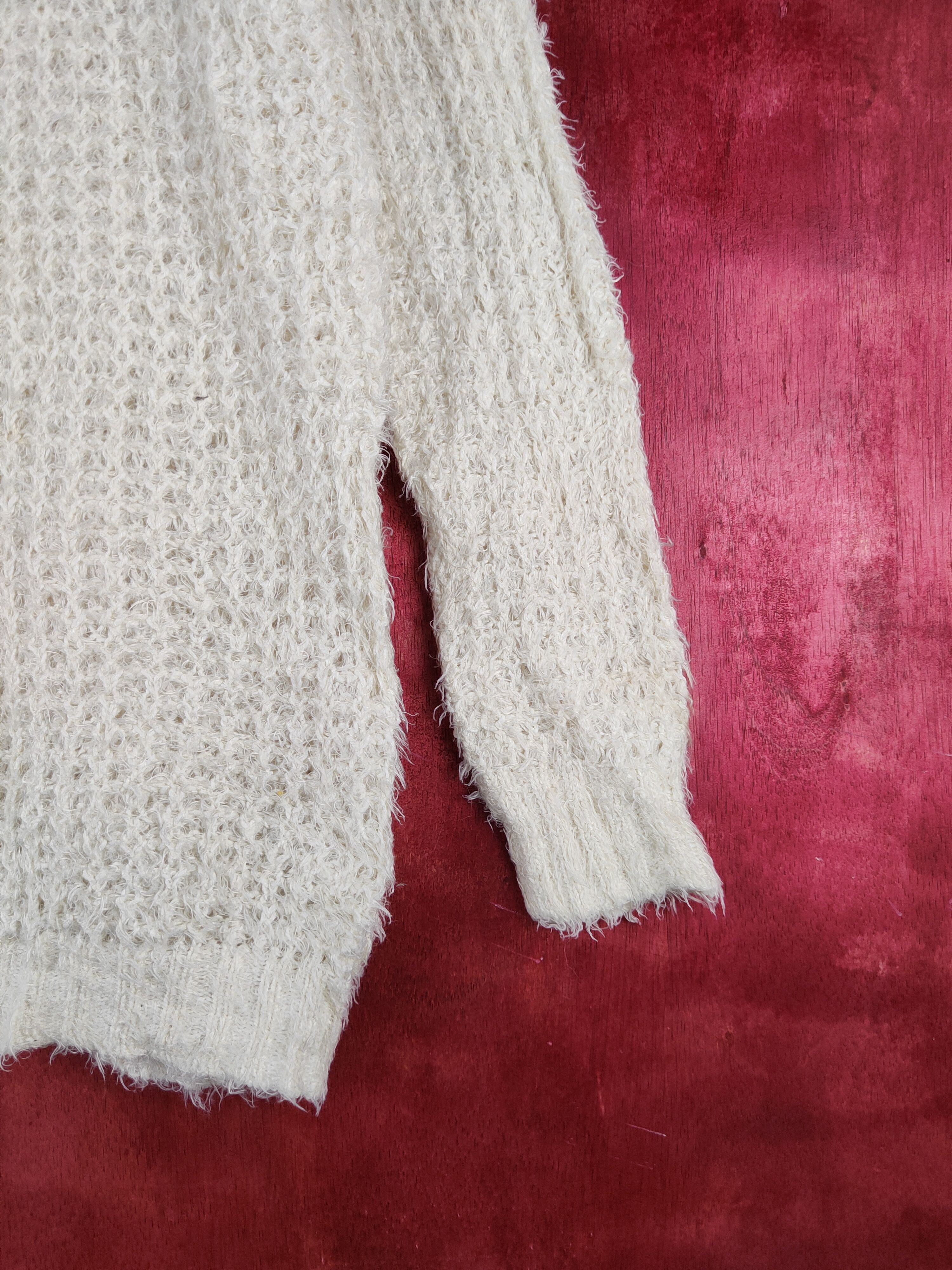 GU × Japanese Brand GU Cream Shag Shaggy Fur Mohair Knitwear #S2091 Size M / US 6-8 / IT 42-44 - 6 Thumbnail