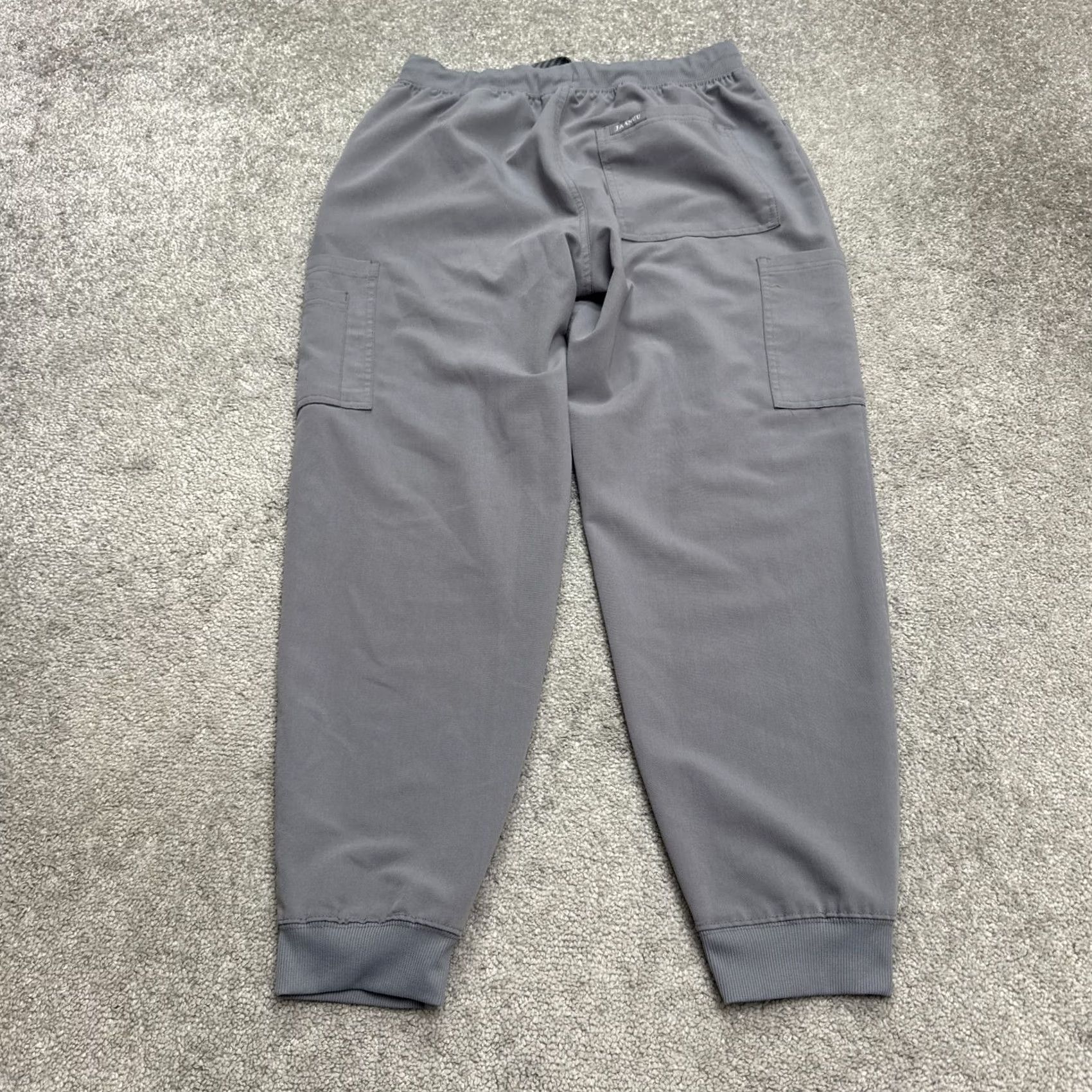 Vintage Jaanu Cargo Jogger Scrub Pants Womens Medium Short Gray Drawstring Medical Work Size 32" / US 10 / IT 46 - 3 Thumbnail
