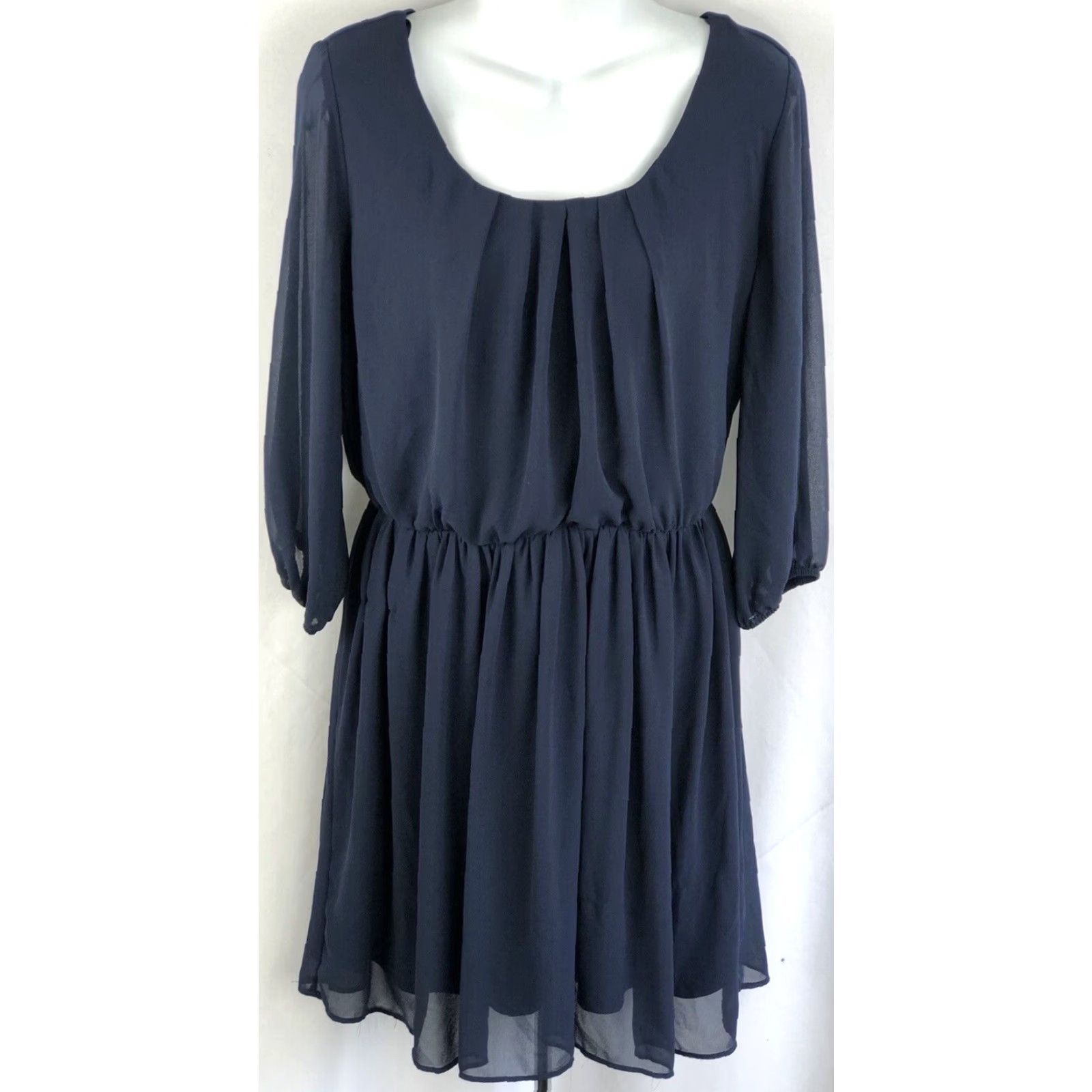 Vintage VINTAGE By & By Blouson Dress Shirt Women M Blue Chiffon 90s Bohemian Fairy Y2K Career Size M / US 6-8 / IT 42-44 - 2 Thumbnail