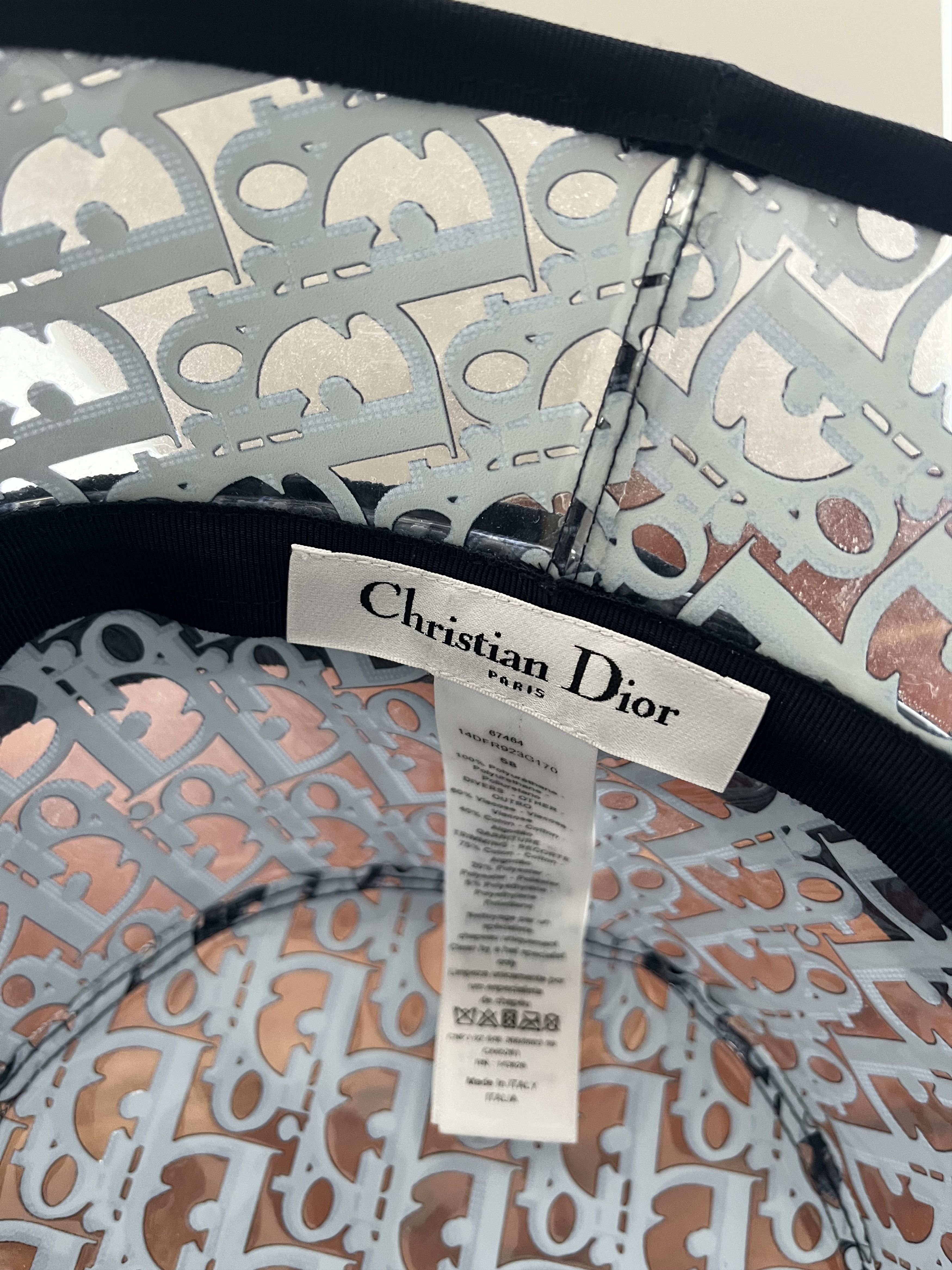 Dior Dior Blue Oblique PVC Transparent Bucket hat | Unisex Size ONE SIZE - 6 Thumbnail