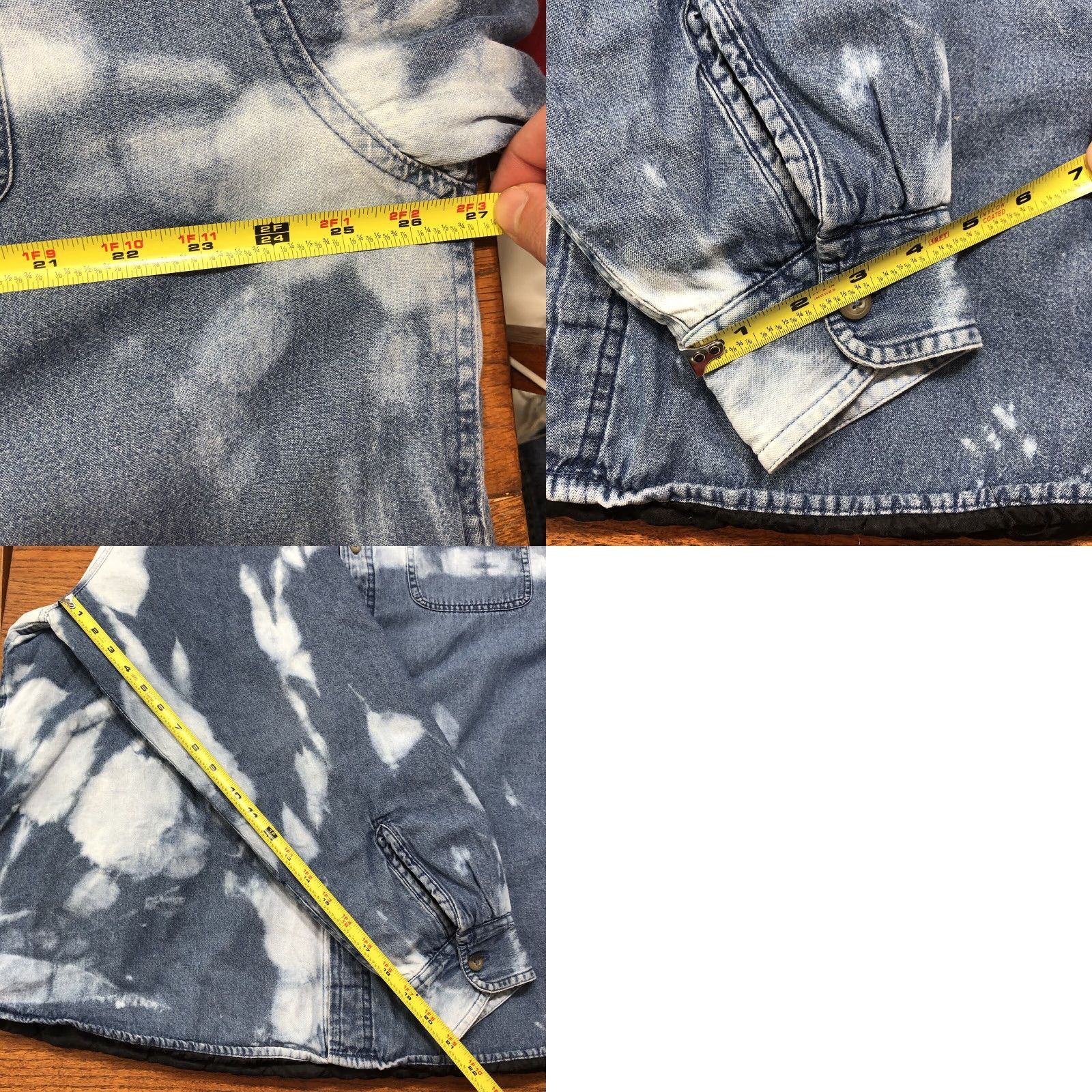 Wrangler Wrangler Shacket Men XL Denim Shirt Jacket Quilt Pockets Tie Dye Acid Wash 90s 80s Grunge Jacket Mens XL Denim Blue Wool? Size US XL / EU 56 / 4 - 8 Thumbnail