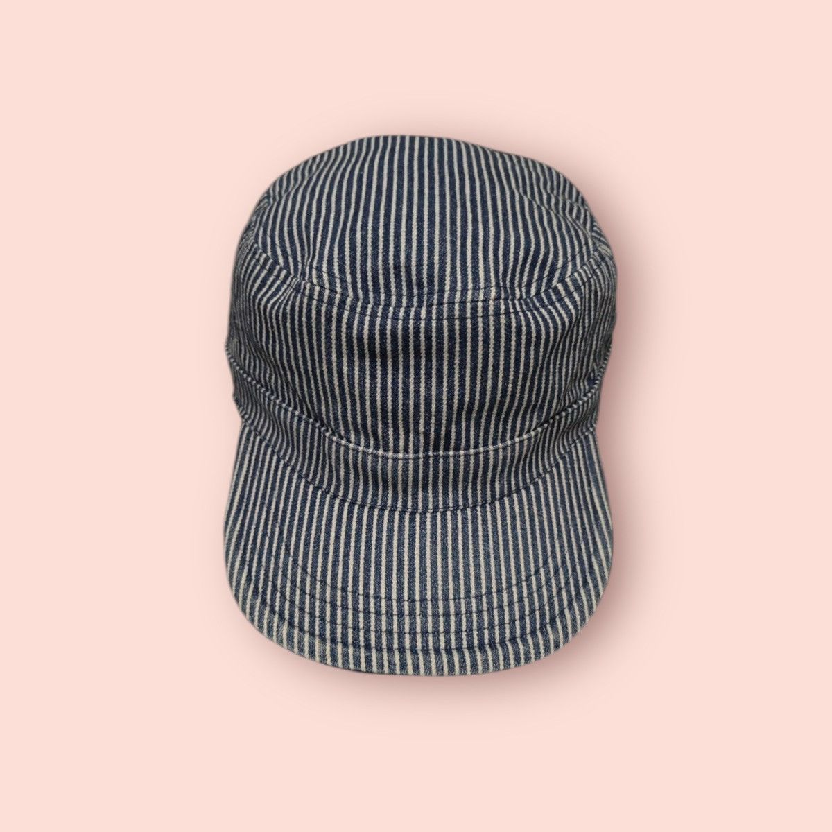 Japanese Brand × Vintage RARE REVERSIBLE DENIM/HICKORY STRIPES WORKER HAT JAPAN Size ONE SIZE - 7 Thumbnail