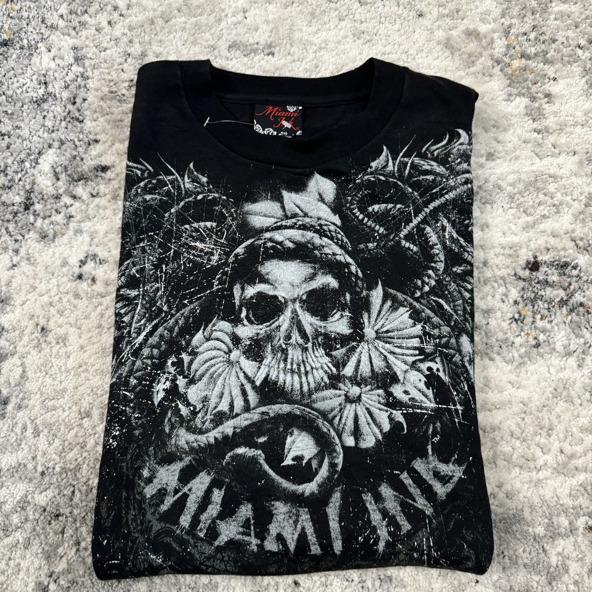 Affliction × Vintage Vintage y2k Miami ink affliction style cybergoth black tee Size US XL / EU 56 / 4 - 1 Thumbnail