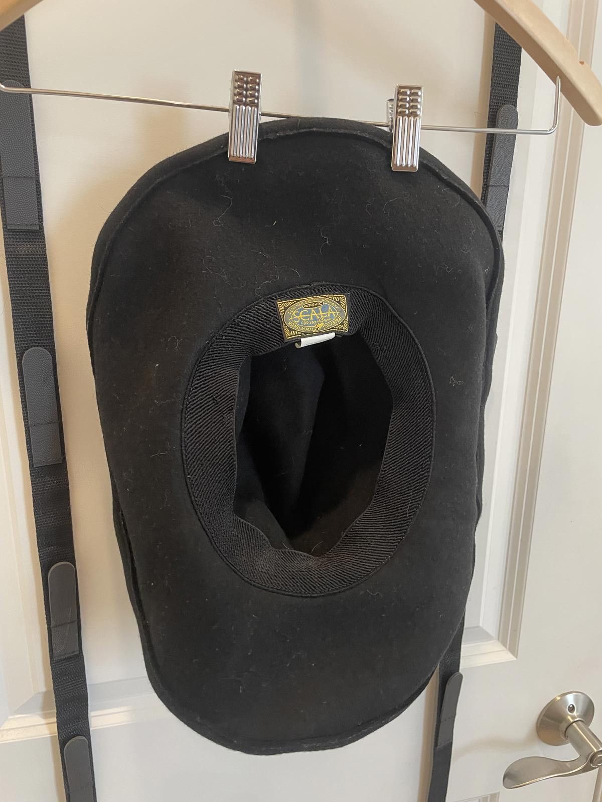 Black Scale Scala Authentic Black Wool Felt Cowboy Hat Size ONE SIZE - 5 Thumbnail