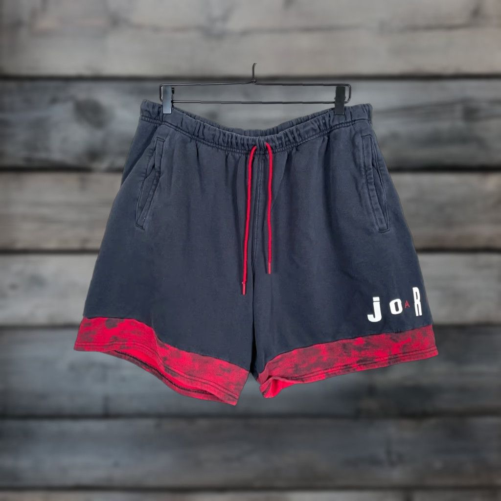 Jordan Shorts 2XL Men's Drawstring AJ6 Legacy Fleece Black Red