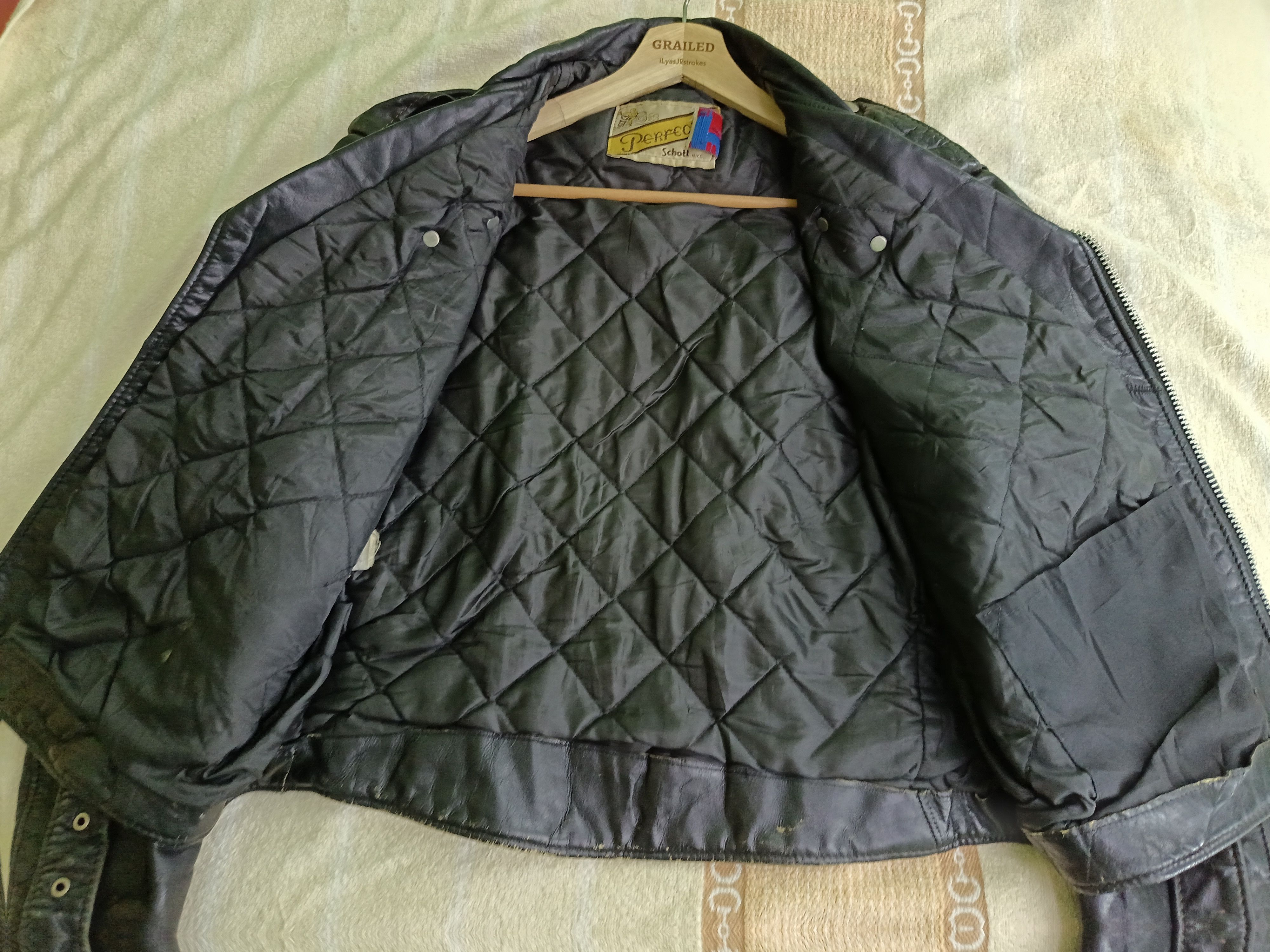 Schott × Vintage 80's Perfecto Schott Biker Leather Jacket Rare Size US M / EU 48-50 / 2 - 15 Thumbnail