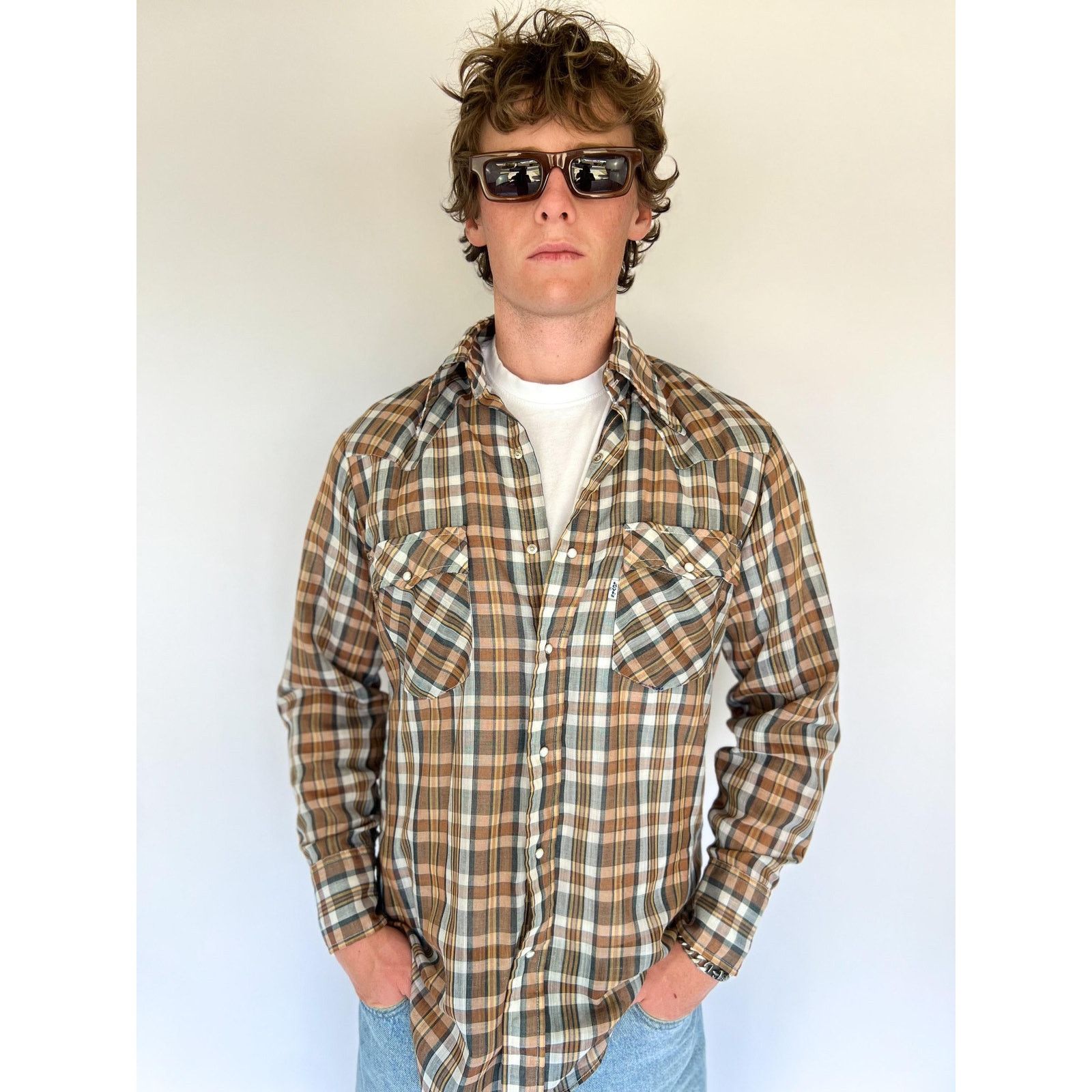 Levi's VTG 70s Plaid Pearl Snap Western Shirt Men’s Size M – Levi’s Size US M / EU 48-50 / 2 - 1 Thumbnail