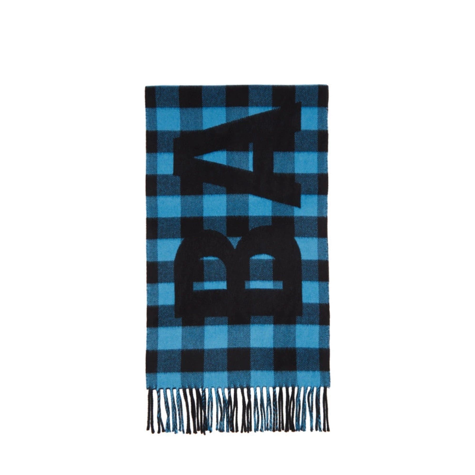 Balenciaga BALENCIAGA - Balenciaga black and blue wool scarf Size ONE SIZE - 1 Thumbnail