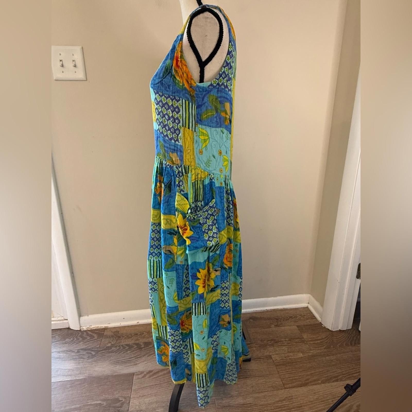 New Balance Bila boho floral patchwork maxi sundress pockets SZ SM Size S / US 4 / IT 40 - 4 Thumbnail