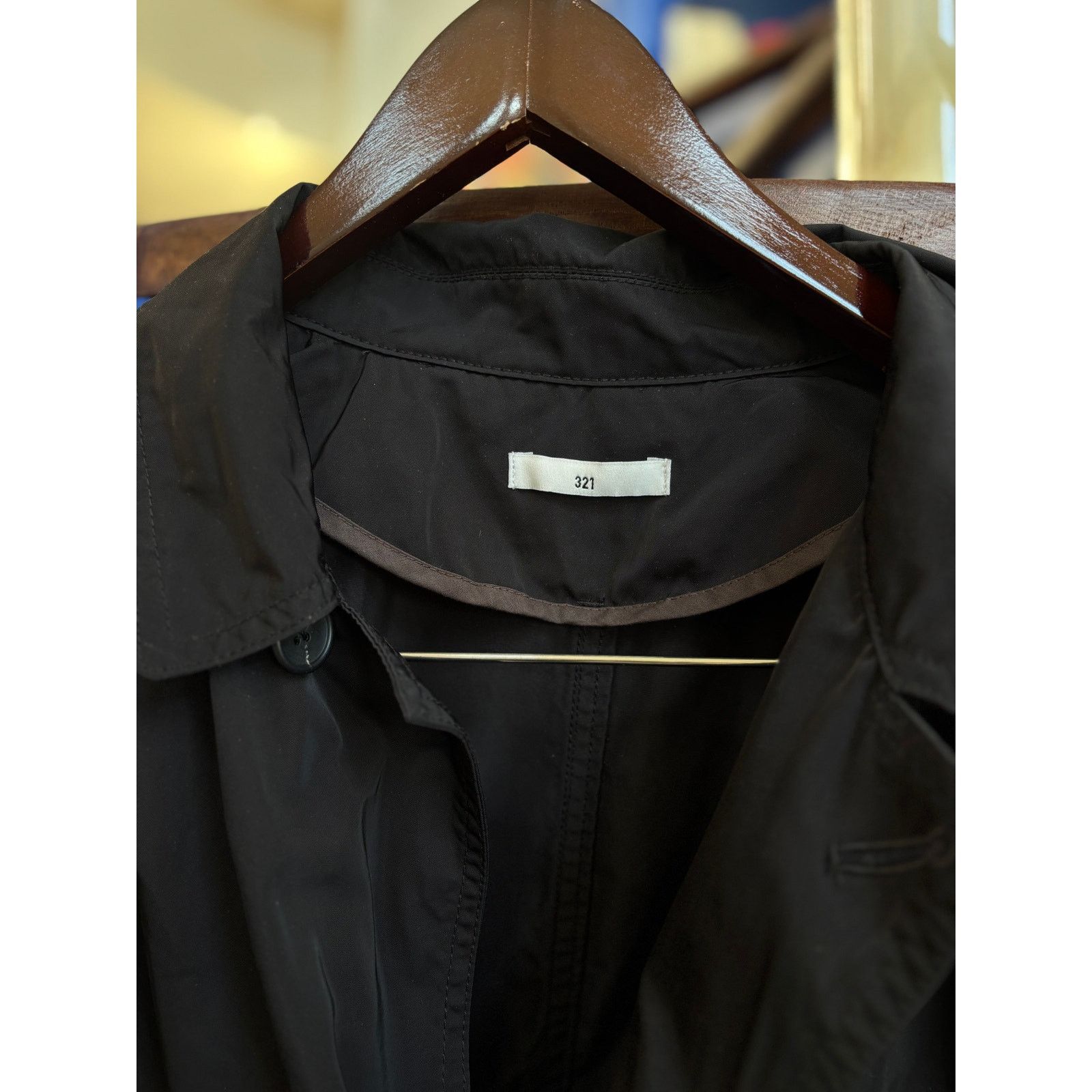 Other 321 Black Belted Lightweight Trench Jacket Size L Size US L / EU 52-54 / 3 - 3 Thumbnail