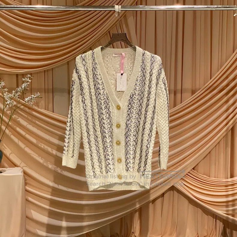 Valentino Valentino Sequin jacquard knitted cardigan Size XXS / US 00 / IT 34 - 2 Thumbnail