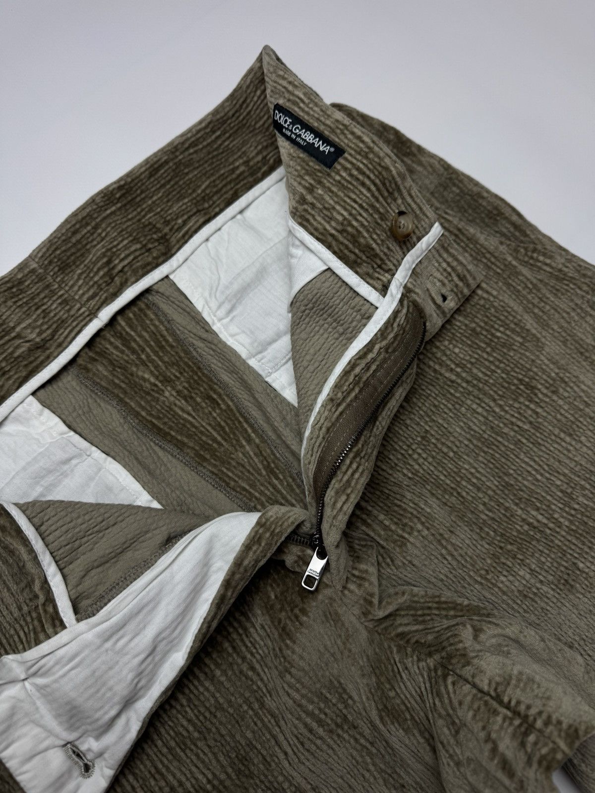 Dolce & Gabbana Dolce & Gabbana Archive Textured Corduroy Zipped Hem Pants Size US 35 - 10 Thumbnail
