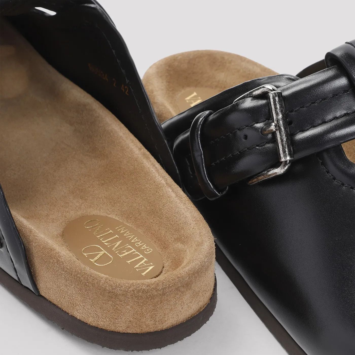 Valentino o1s22i1n1224 Calf Leather Mules in Black Size US 11 / EU 44 - 4 Thumbnail