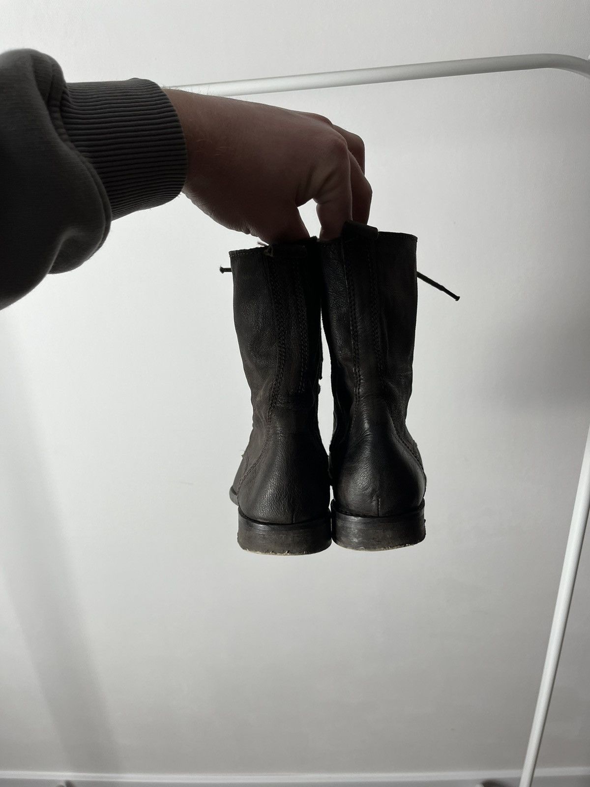 Japanese Brand × Vintage Vintage Avant-Garde Leather Lace-Up Biker Women’s Boots US 7 Size US 7 / IT 37 - 12 Thumbnail