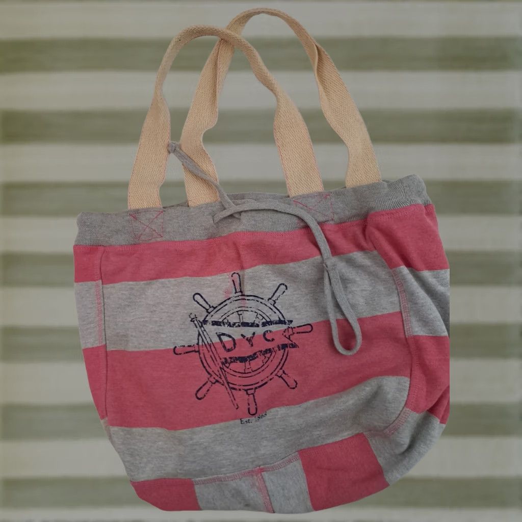 Vintage VINTAGE MV Sport Tote Bag Womens Large Alabaster Pink Cotton 15x15 Travel Drawstring Canvas Handle Size ONE SIZE - 1 Thumbnail