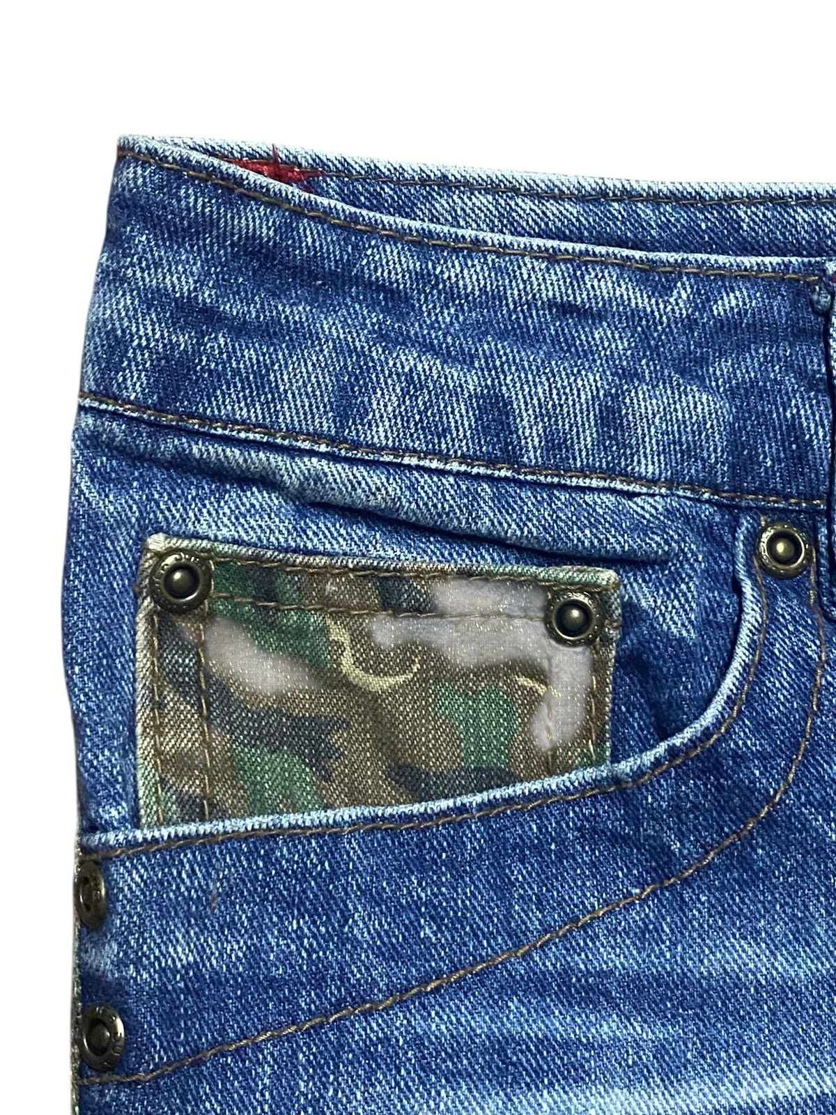 14th Addiction Vintage Japan Brand Sky Bomber Straight Fit Camo Jeans Size US 32 / EU 48 - 9 Thumbnail