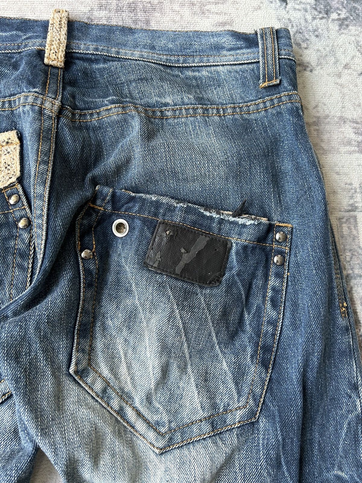 If Six Was Nine Y2K Semantic Design Snake Jeans Size US 32 / EU 48 - 13 Thumbnail