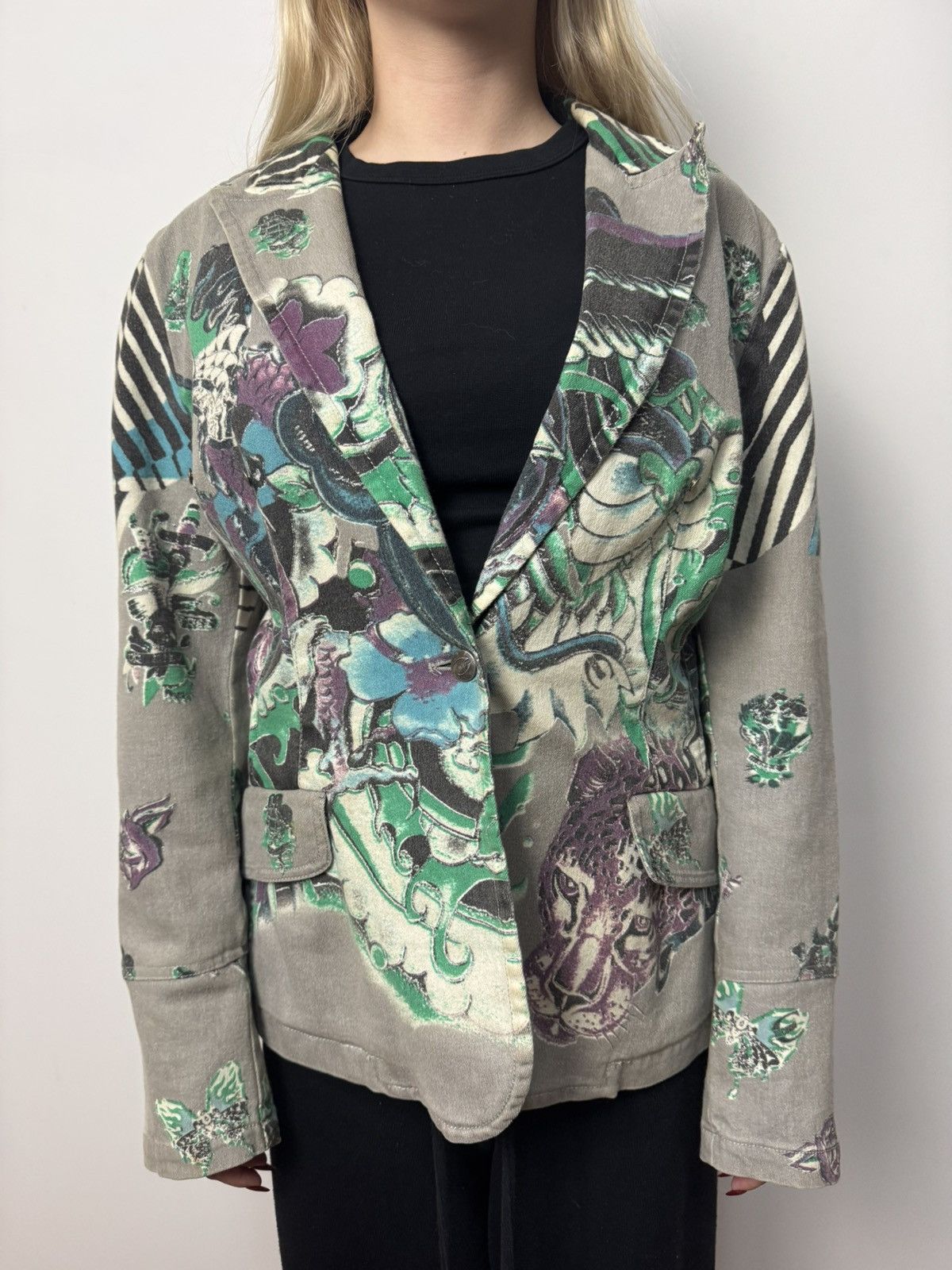 Just Cavalli Vintage Just Cavali By Roberto Eagle Snake Cavali Blazer Size M / US 6-8 / IT 42-44 - 2 Thumbnail