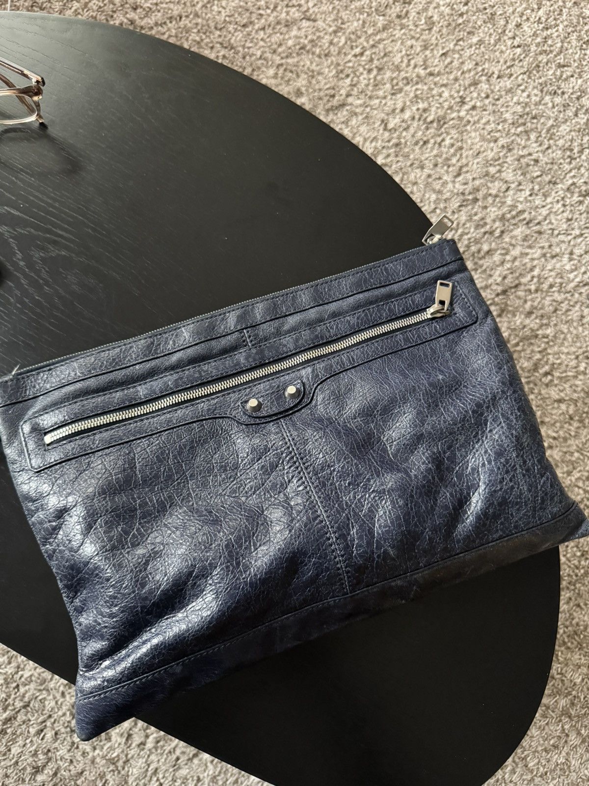 Balenciaga Balenciaga Leather Classic Clip Moto Clutch Size ONE SIZE - 1 Thumbnail