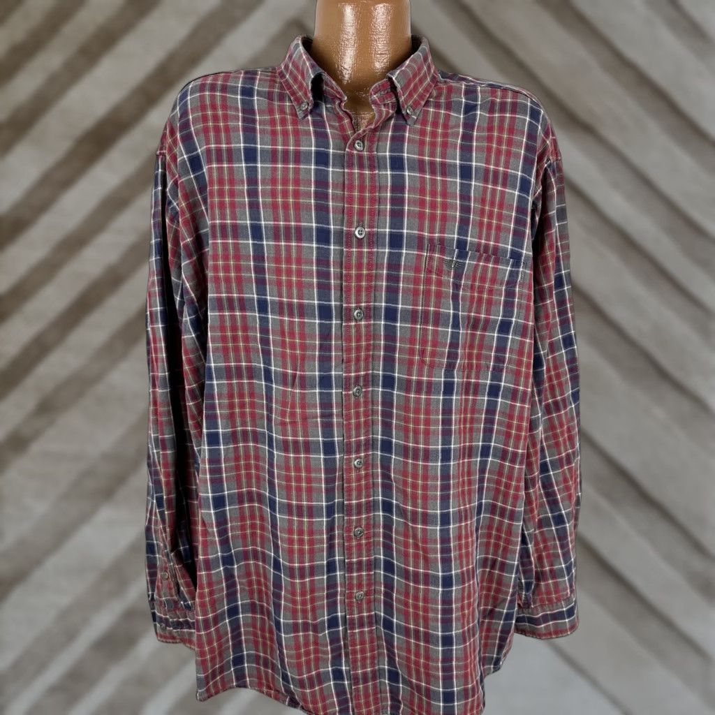 Dockers VINTAGE Dockers Button-Down Shirt Men's 2XL Tall Plaid Gray 90s Casual Outdoor Size US XXL / EU 58 / 5 - 1 Thumbnail
