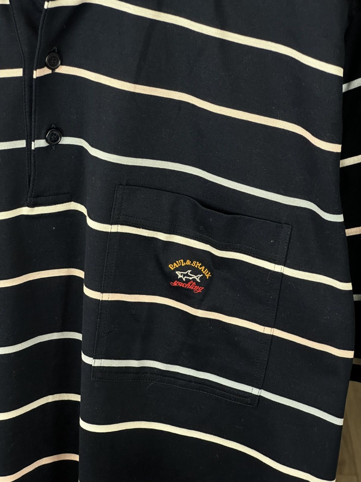Paul & Shark PAUL & SHARK Polo Shirt Short Sleeved Tee Top Retro Striped Size US XL / EU 56 / 4 - 5 Thumbnail
