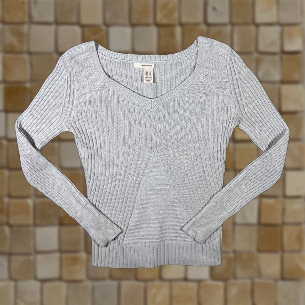 DKNY DKNY Jeans Cream Deep V-Neck Knit Jumper Women's Small Pullover Knitwear Casual Sweatshirt DKNY Jeans Regular Women's Small Cream V-Neck Jumper Size S / US 4 / IT 40 - 1 Thumbnail