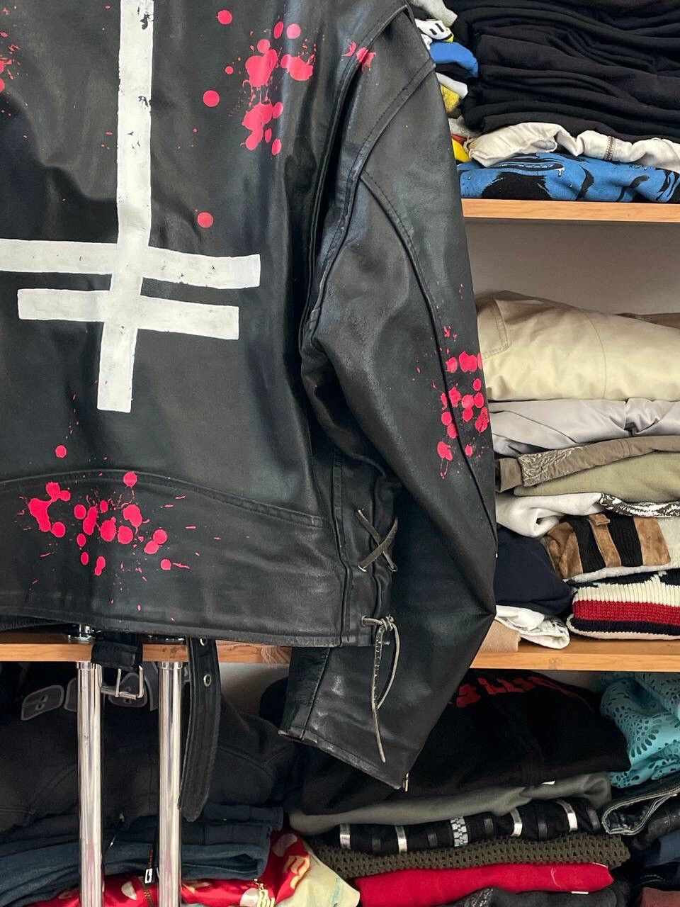 vintage heavy italian leather Y2k motorcycle jacket
