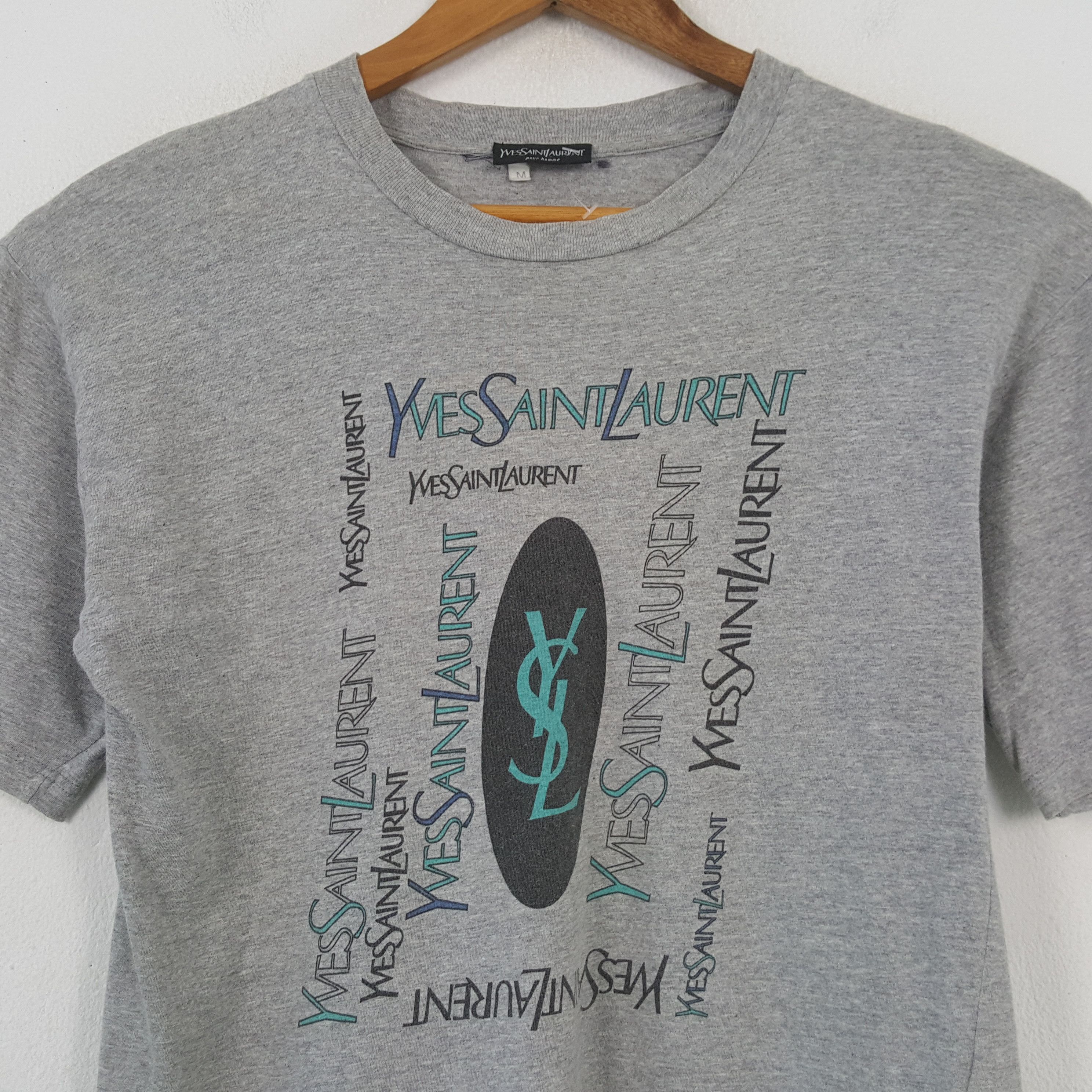 Vintage × Yves Saint Laurent Vintage YVES SAINT LAURENT Italian Brand T-shirt C294N22 Size US M / EU 48-50 / 2 - 2 Thumbnail