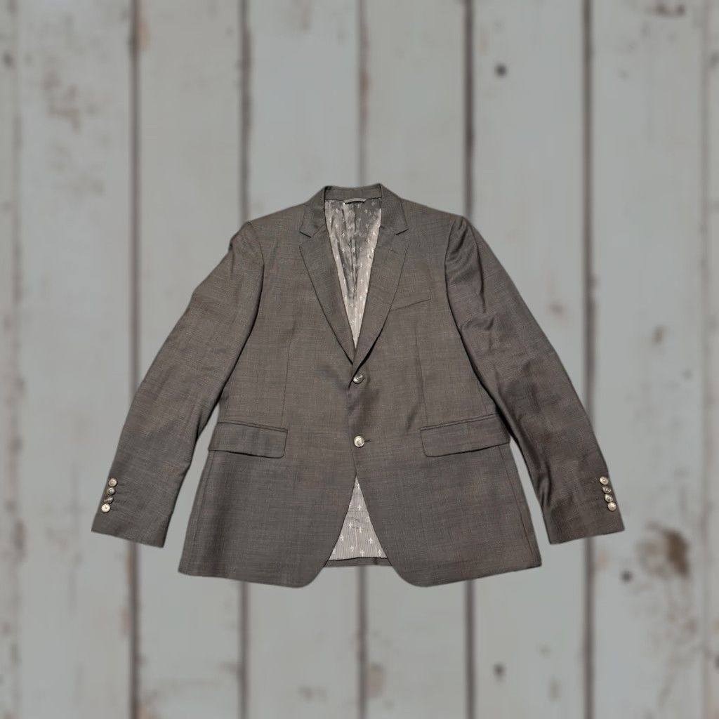 John Varvatos John Varvatos Blazer Gray 100% Virgin Wool Suit Jacket US44R Italy Mens Size 44R - 1 Thumbnail