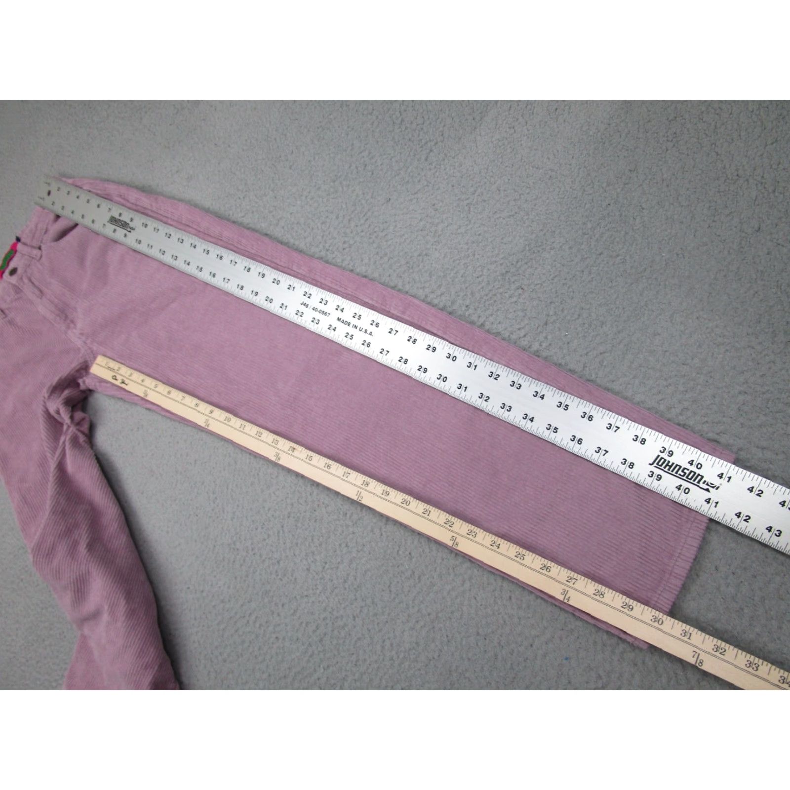 Empyre VINTAGE Empyre Pants Womens 2 Corduroy High Rise Relaxed Straight Purple Y2K 2000s Khakis Pockets Size 26" / US 2 / IT 38 - 2 Thumbnail