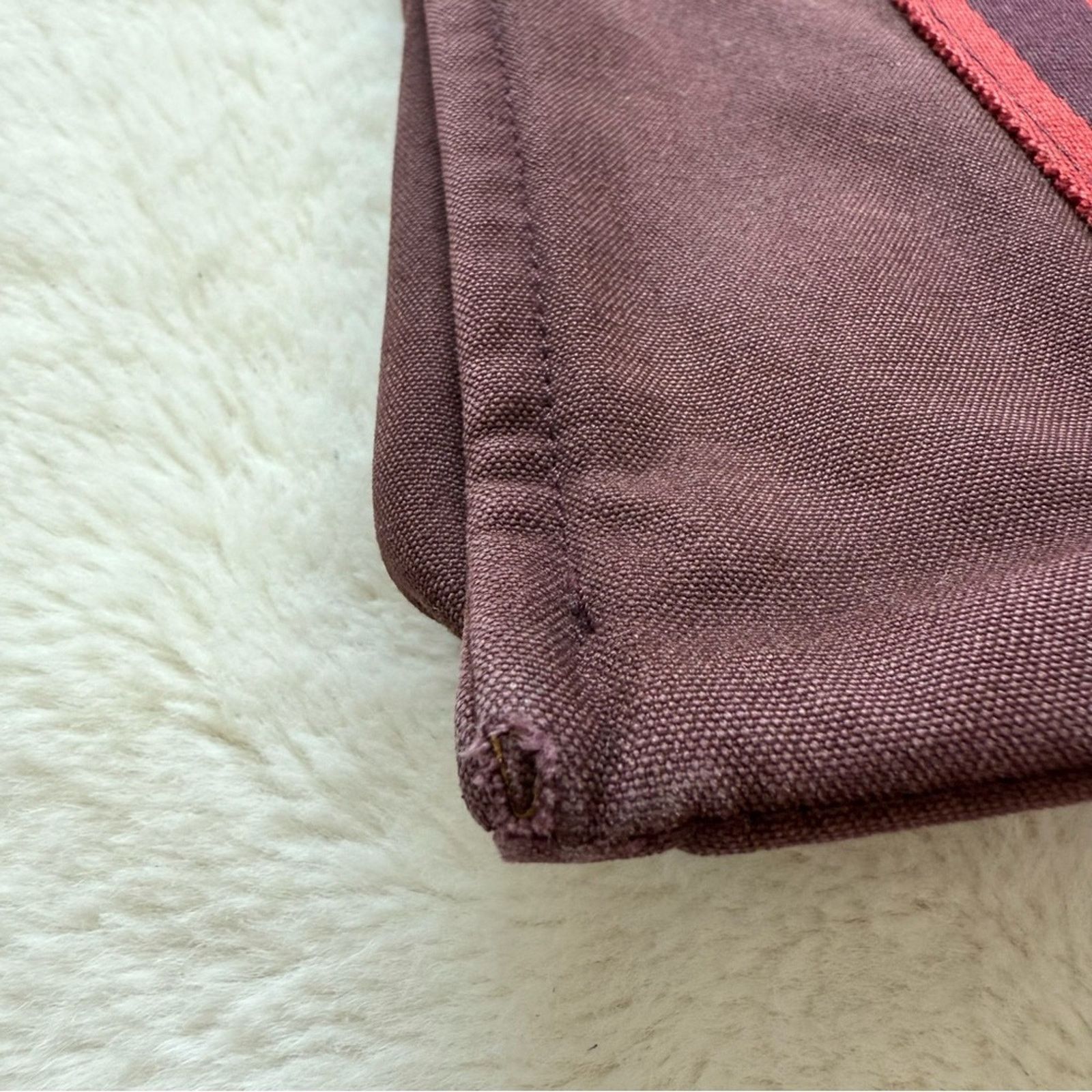 Hermes Hermès Fourre Tout Burgundy Canvas Tote Bag Authentic Size ONE SIZE - 3 Thumbnail
