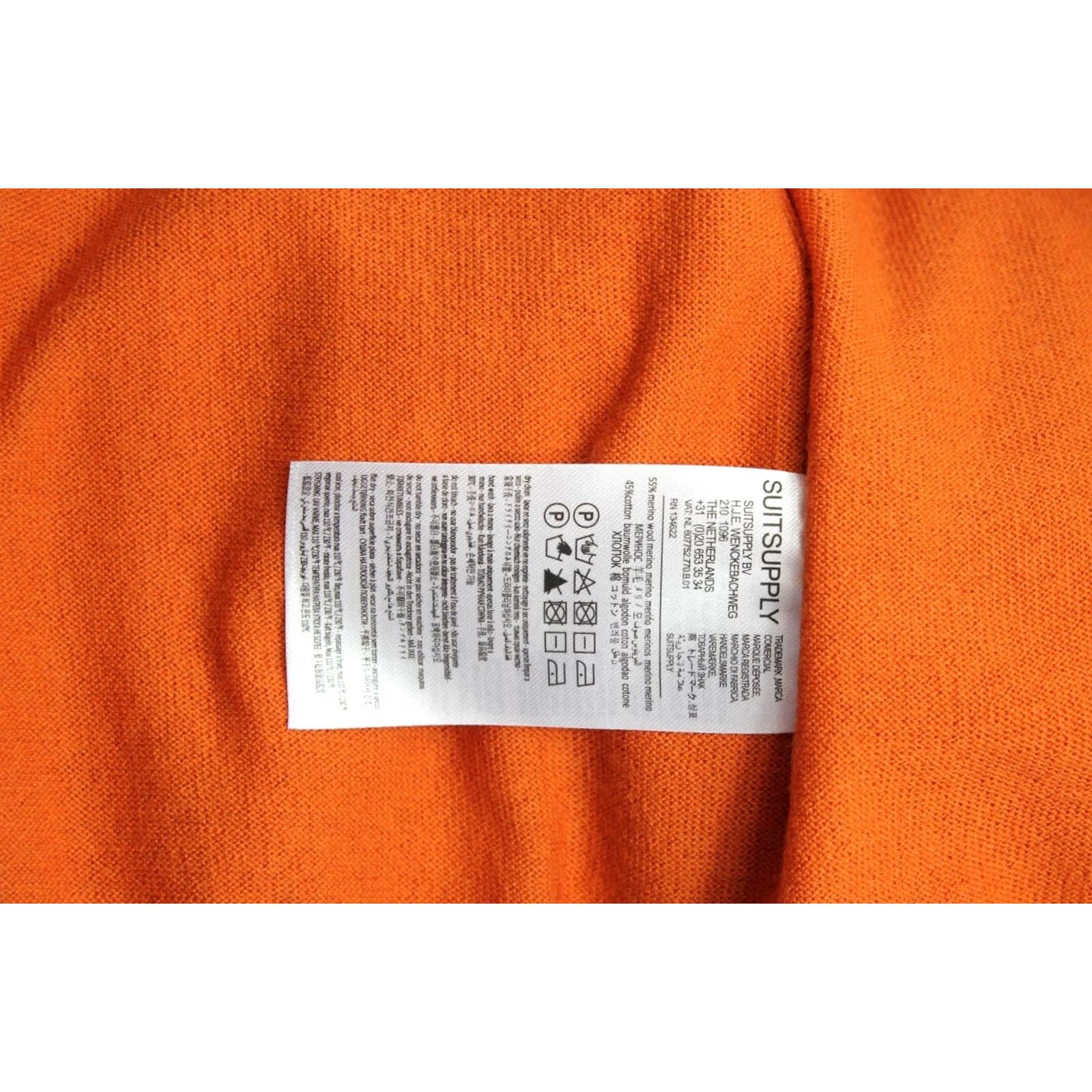 Suitsupply SUITSUPPLY Olympics T-Shirt Women's 2XL Merino Wool Blend Knit Short Sleeve Orange Size XXL / US 16-18 / IT 52-54 - 6 Thumbnail