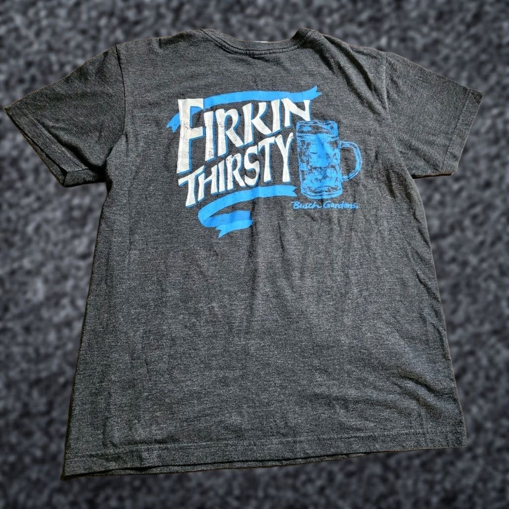 Doublet VINTAGE New Agenda T-Shirt Mens M Gray 90s Beer Classic Retro Busch Gardens Firkin Thirsty Double Sided Size US M / EU 48-50 / 2 - 1 Thumbnail