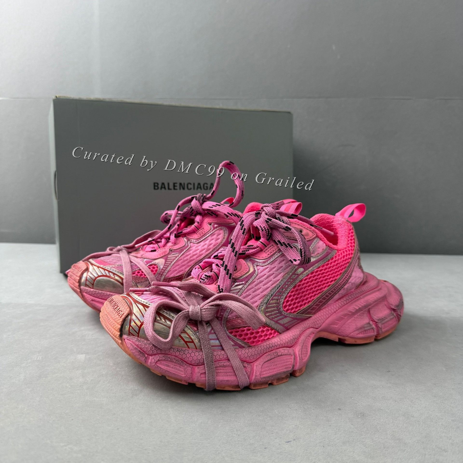 Balenciaga Balenciaga 3XL Distressed Pink Dad Sneakers Size US 7 / IT 37 - 1 Thumbnail