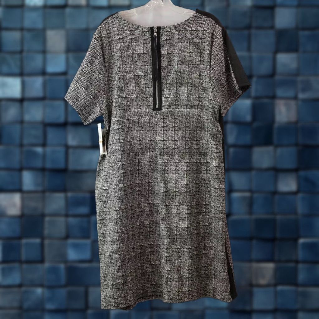 Vintage NEW NWT Women Karen Kane Cherry Blossom Gray Plaid Euro Knit Dress Size 3X XXXL Size XXL / US 16-18 / IT 52-54 - 1 Thumbnail